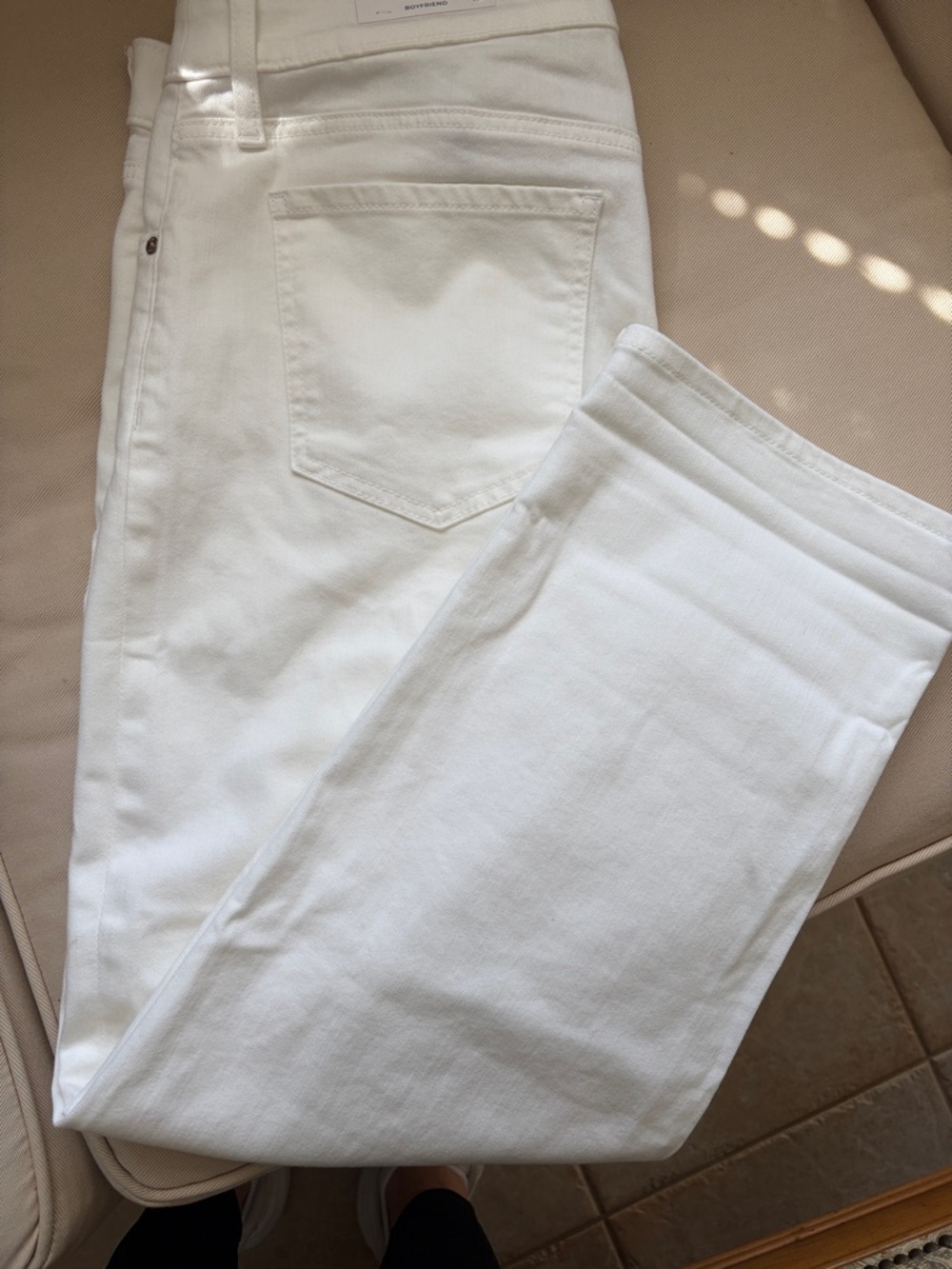 Chicos Boyfriend Crop White Denim Jeans